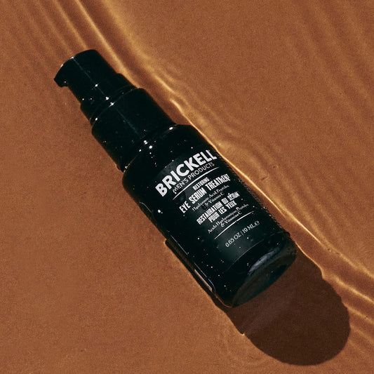 Brickell Men's eye serum pump dispenser detail