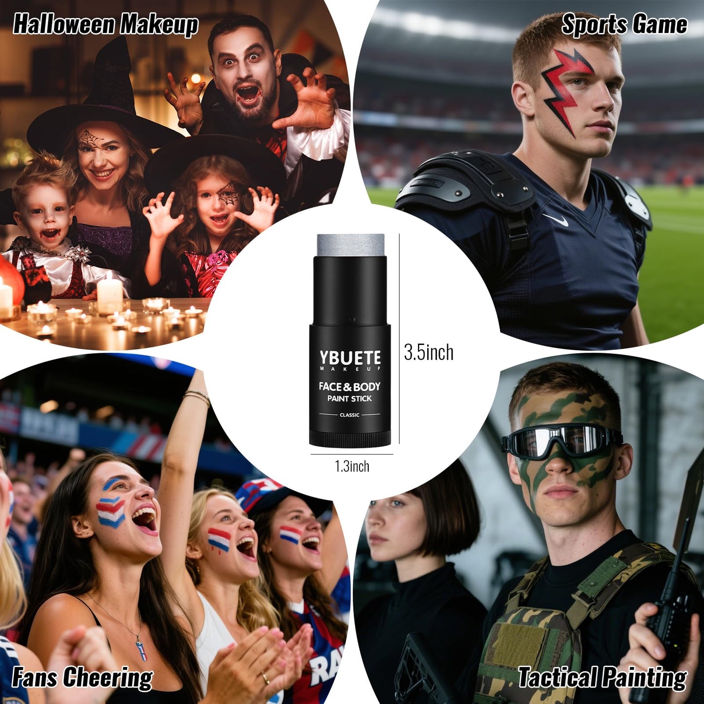 Silver makeup stick packaging and branding view