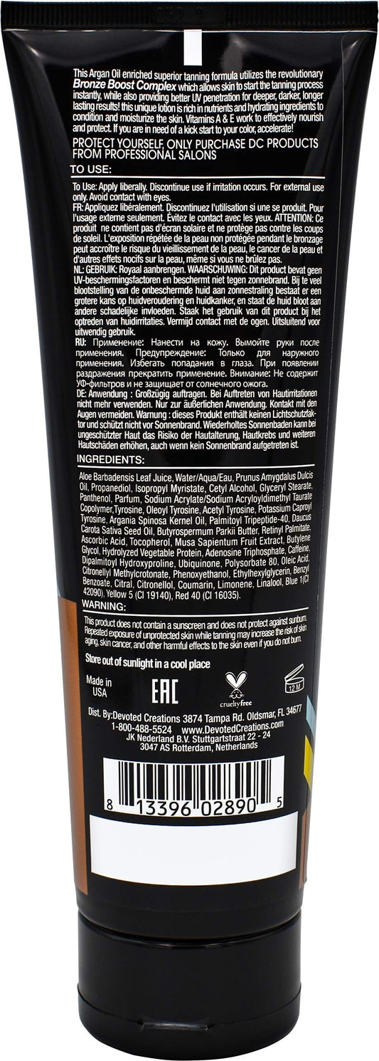 Devoted Creations tanning lotion 8.5 fluid ounce packaging