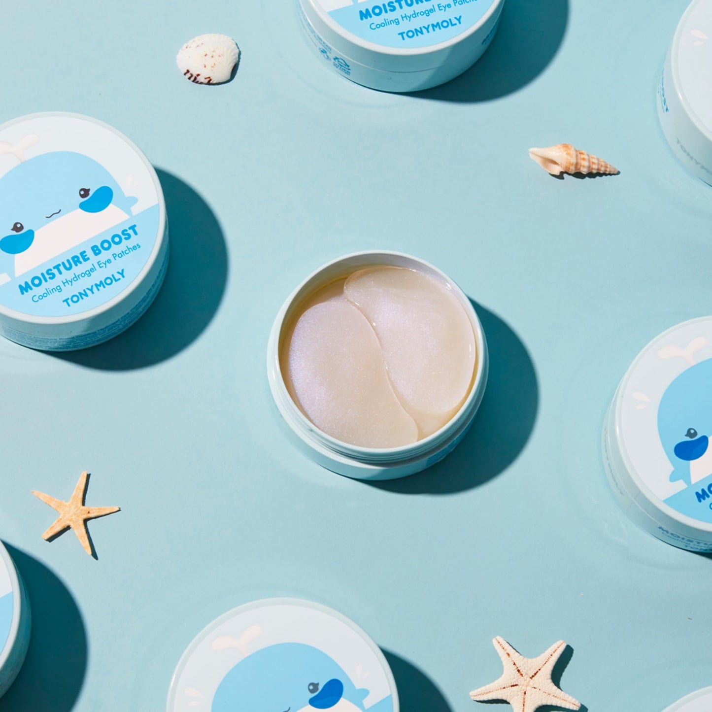 Authentic TONYMOLY skincare imported eye patches for depuffing tired skin.