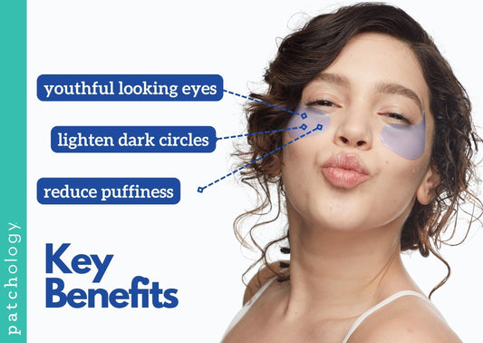 Patchology overnight anti-aging hydrogel eye masks container with thirty pairs of cooling pads