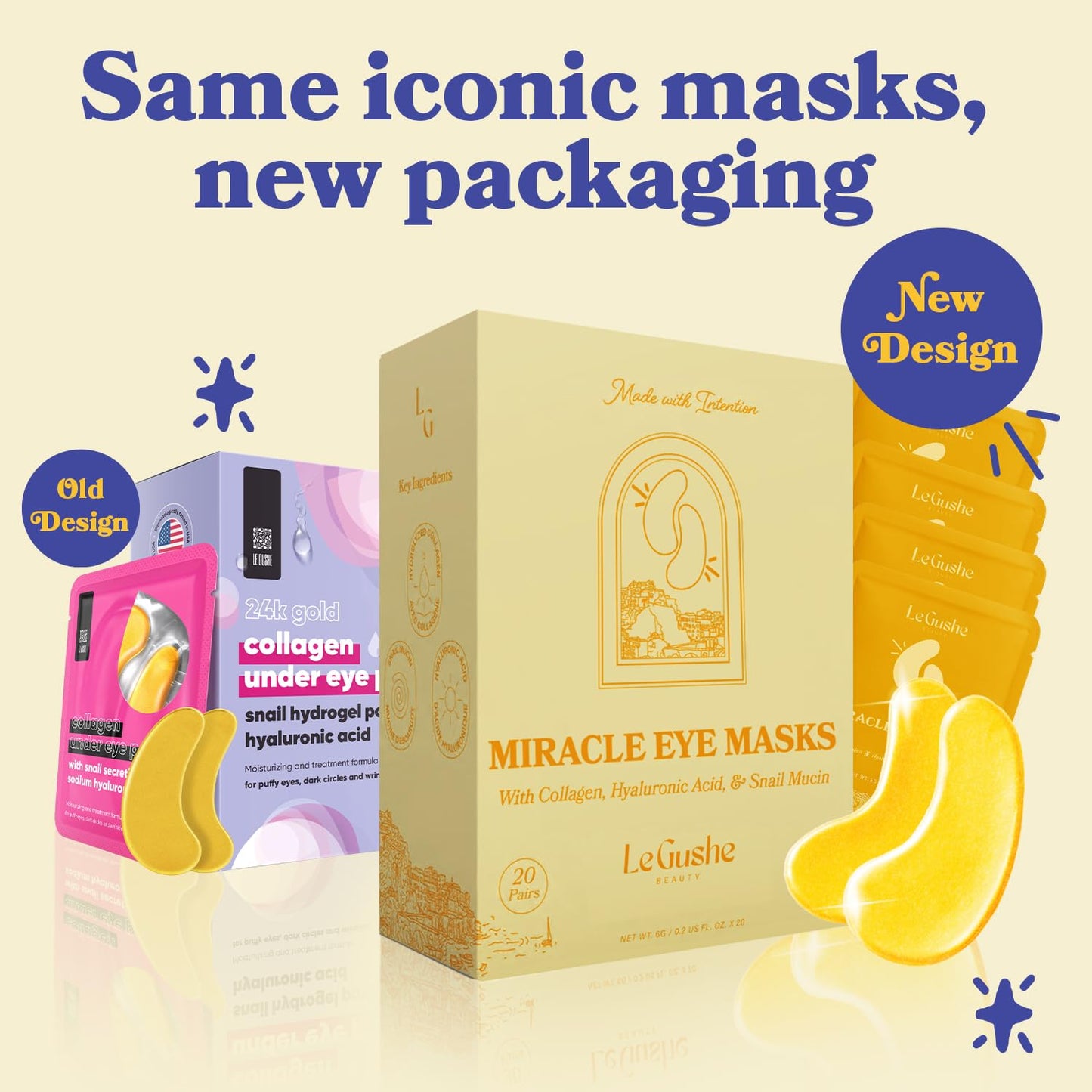 Back view of LE GUSHE packaging showing ingredients and step-by-step usage instructions.