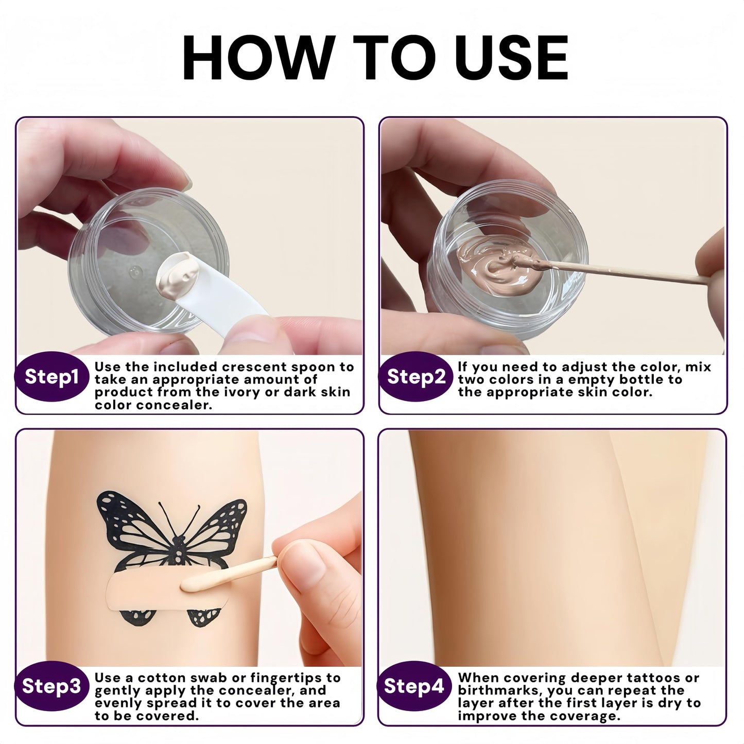 Jyovqxf tattoo concealer kit for all skin types