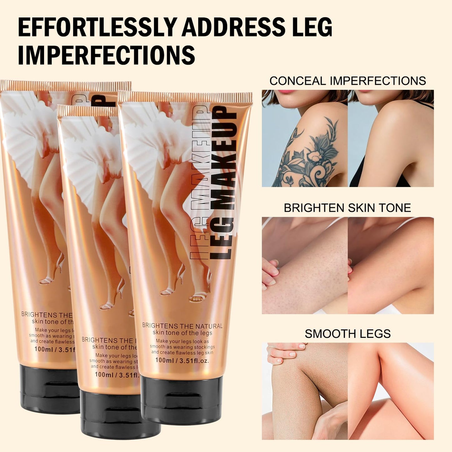 Shengqialun leg concealer cream branding and product info