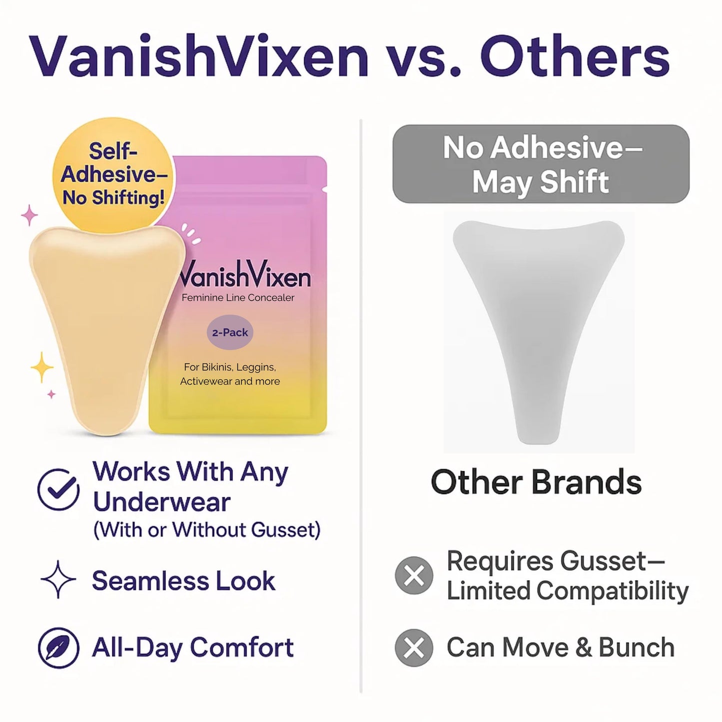 VanishVixen reusable adhesive concealer for activewear