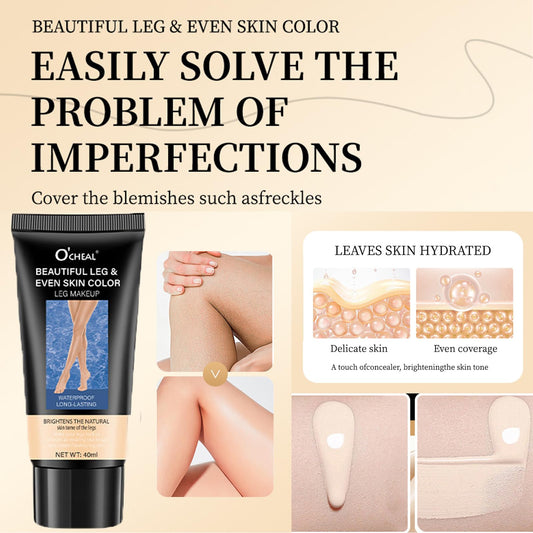 Dulele waterproof leg concealer bottle showing branding and color shade