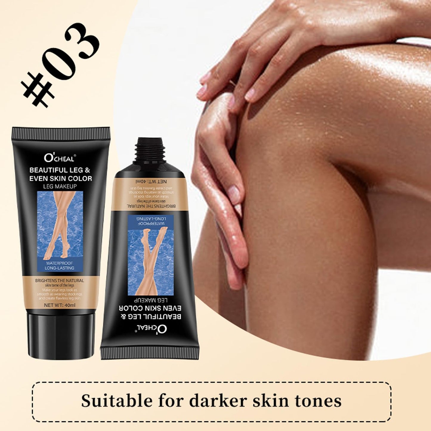 Dulele body foundation for all skin tones showing bronze medium shade