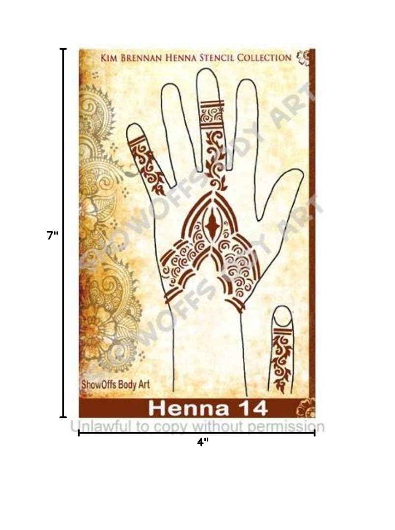 ShowOffs Body Art temporary body paint stencil package with international artist display card