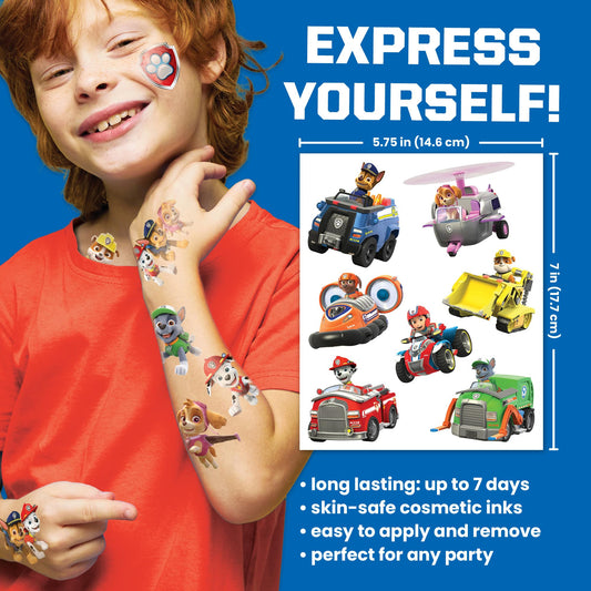 Children applying Paw Patrol character stickers from Savvi