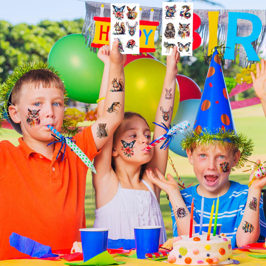 Variety of cute animal temporary tattoo stickers for children