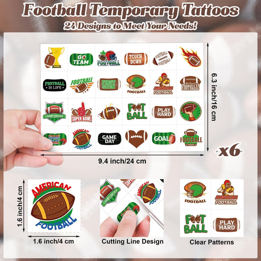 Close up of Fovths football trophy temporary tattoo design