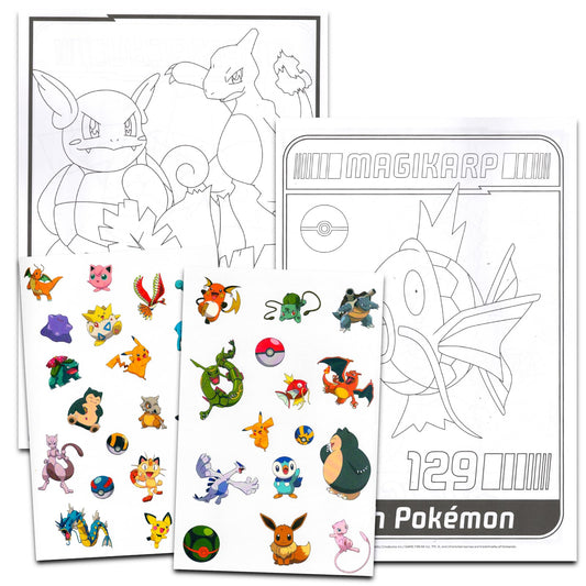 Close up of Pokemon temporary tattoo character designs
