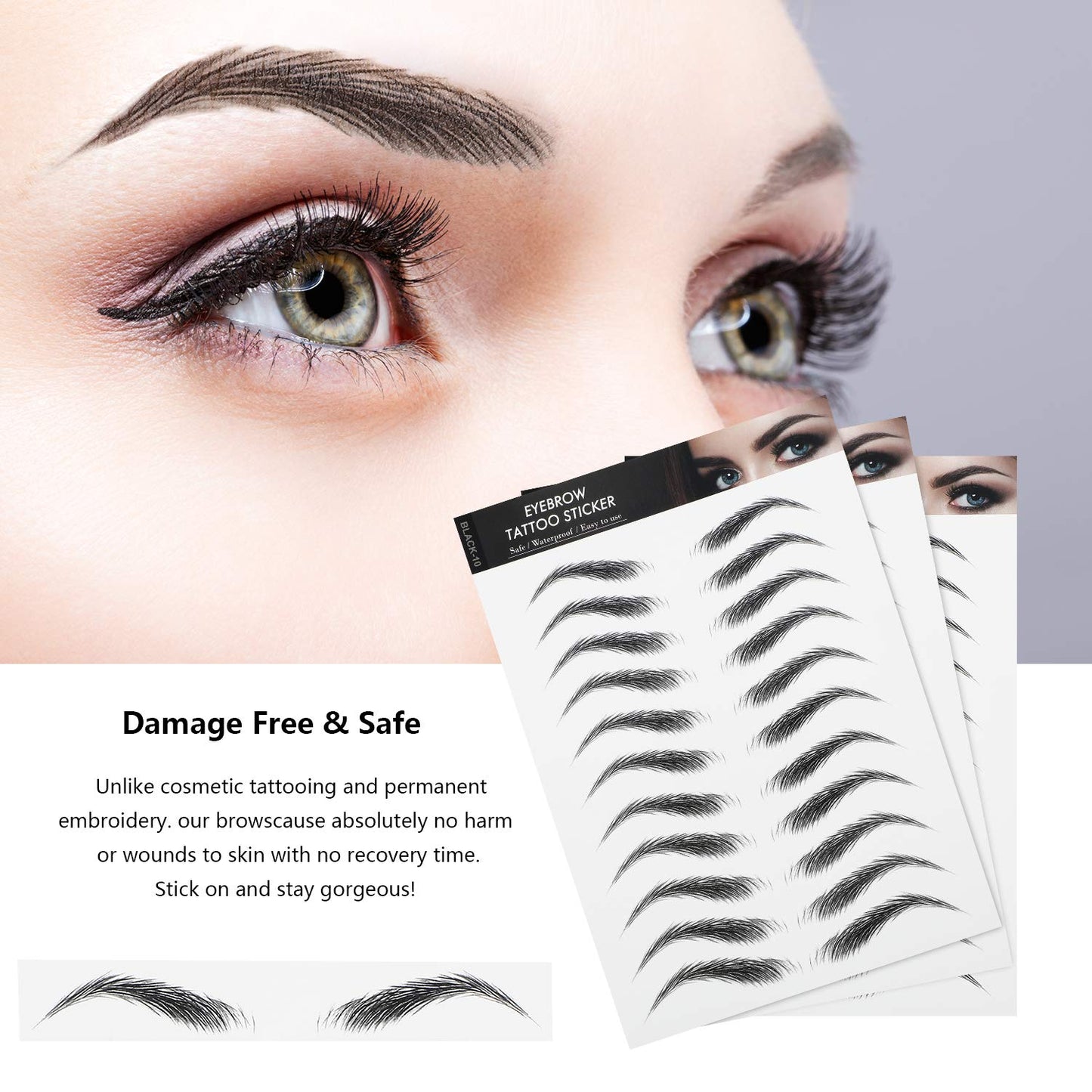 Authentic Blulu brand eyebrow stickers for natural brow enhancement