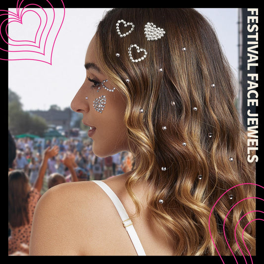 YGDZ self adhesive heart face jewels close up