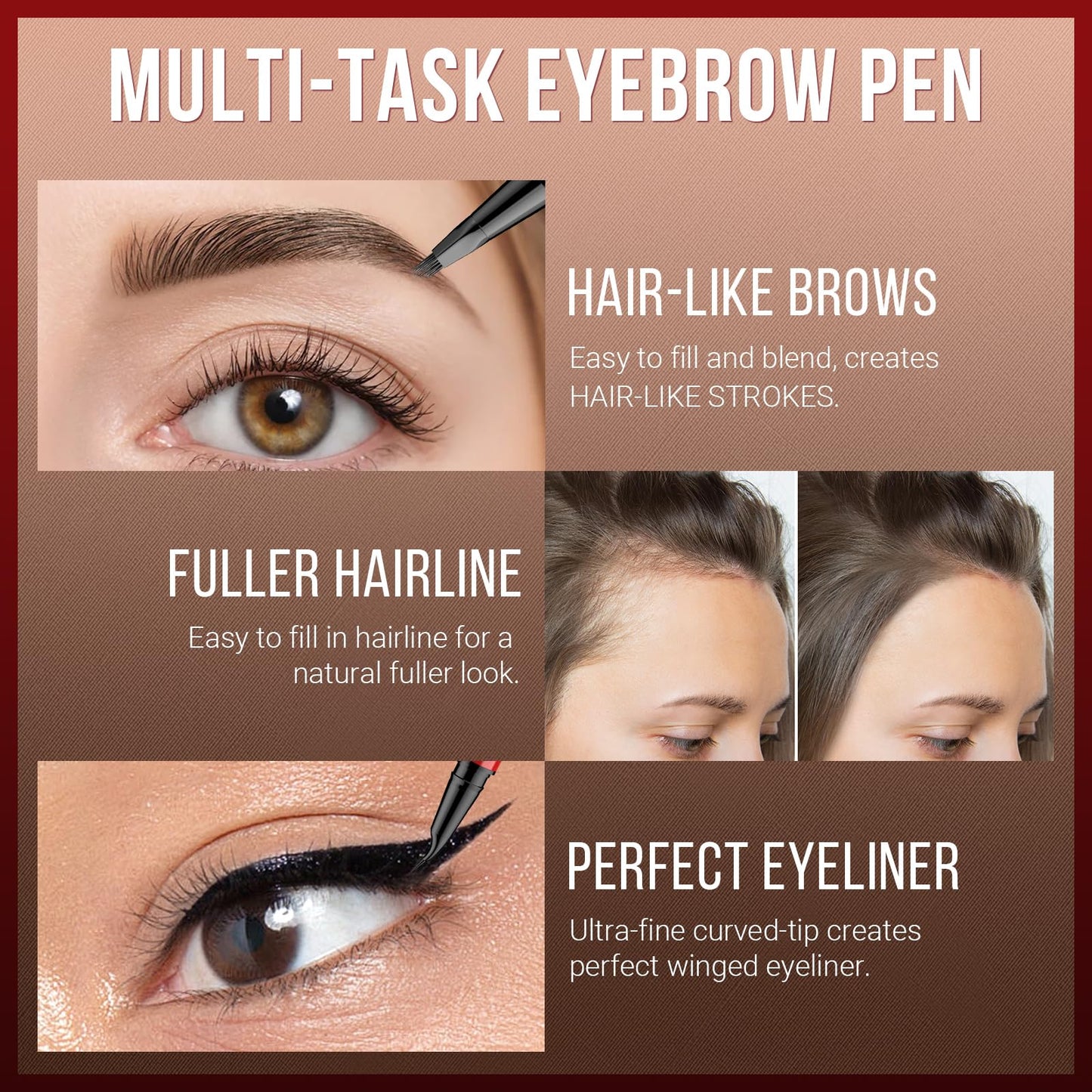 Vevivia Lighting microblading effect eyebrow pen demonstrating clean packaging and imported details.