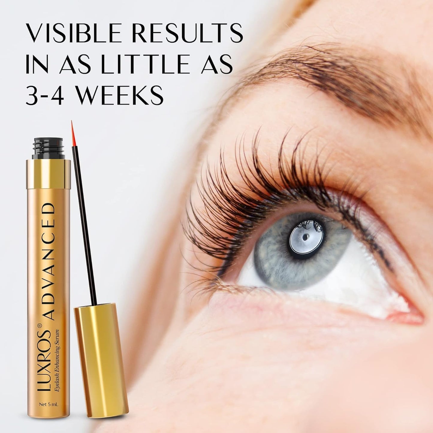 Authentic LUXROS advanced eyelash enhancing formula detailing six month supply