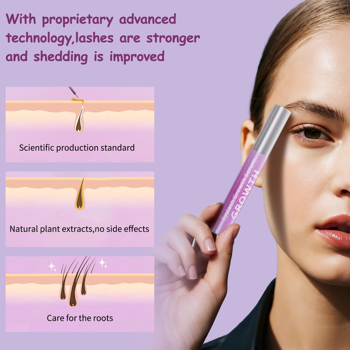 Full cosmetic set of Tinclen lash growth booster showing the scale and fluid volume details.