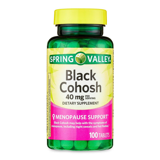 Spring Valley Black Cohosh supplement label details