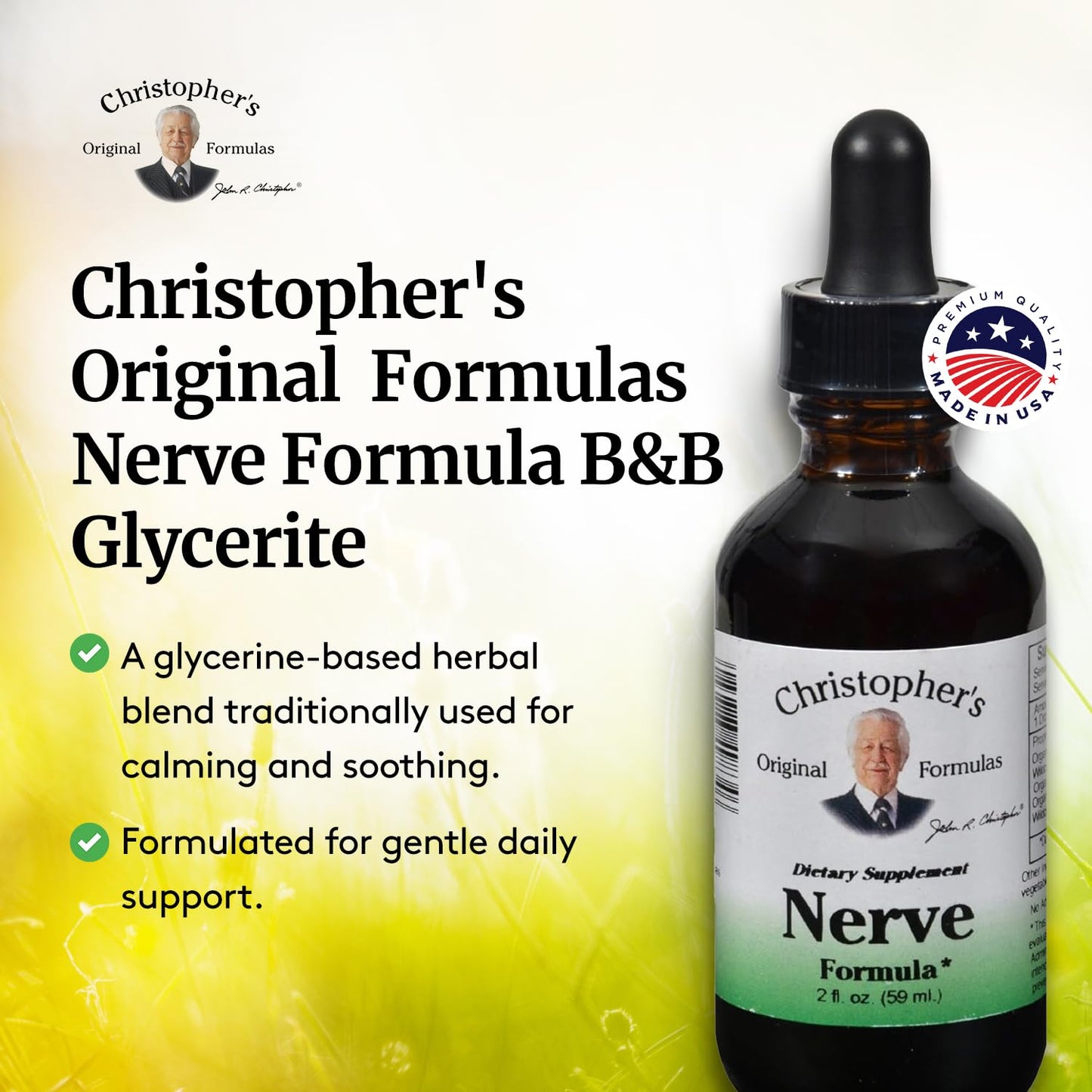 Christopher's Original Formulas Nerve Formula glycerite dropper bottle
