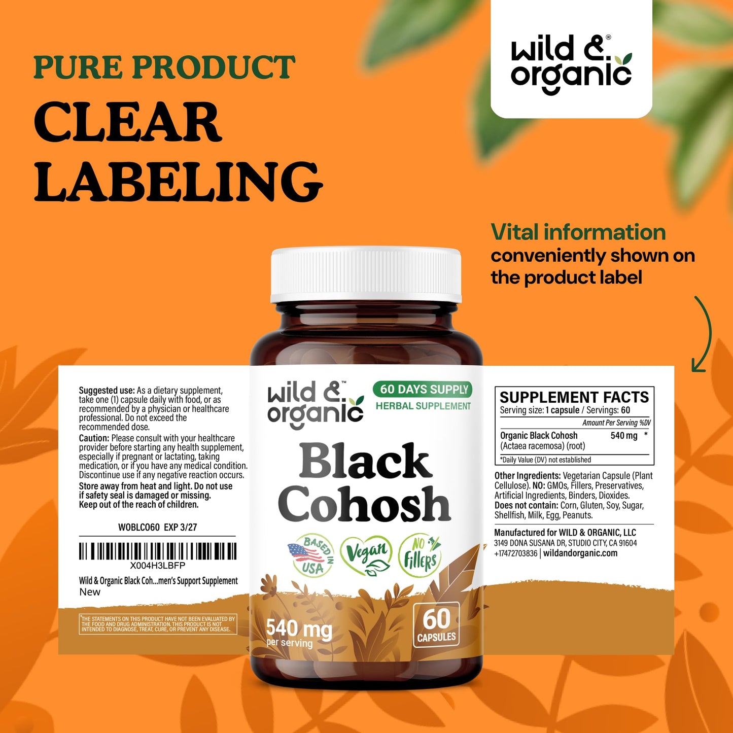 Authentic USA imported Wild & Organic supplement packaging for Indian consumers