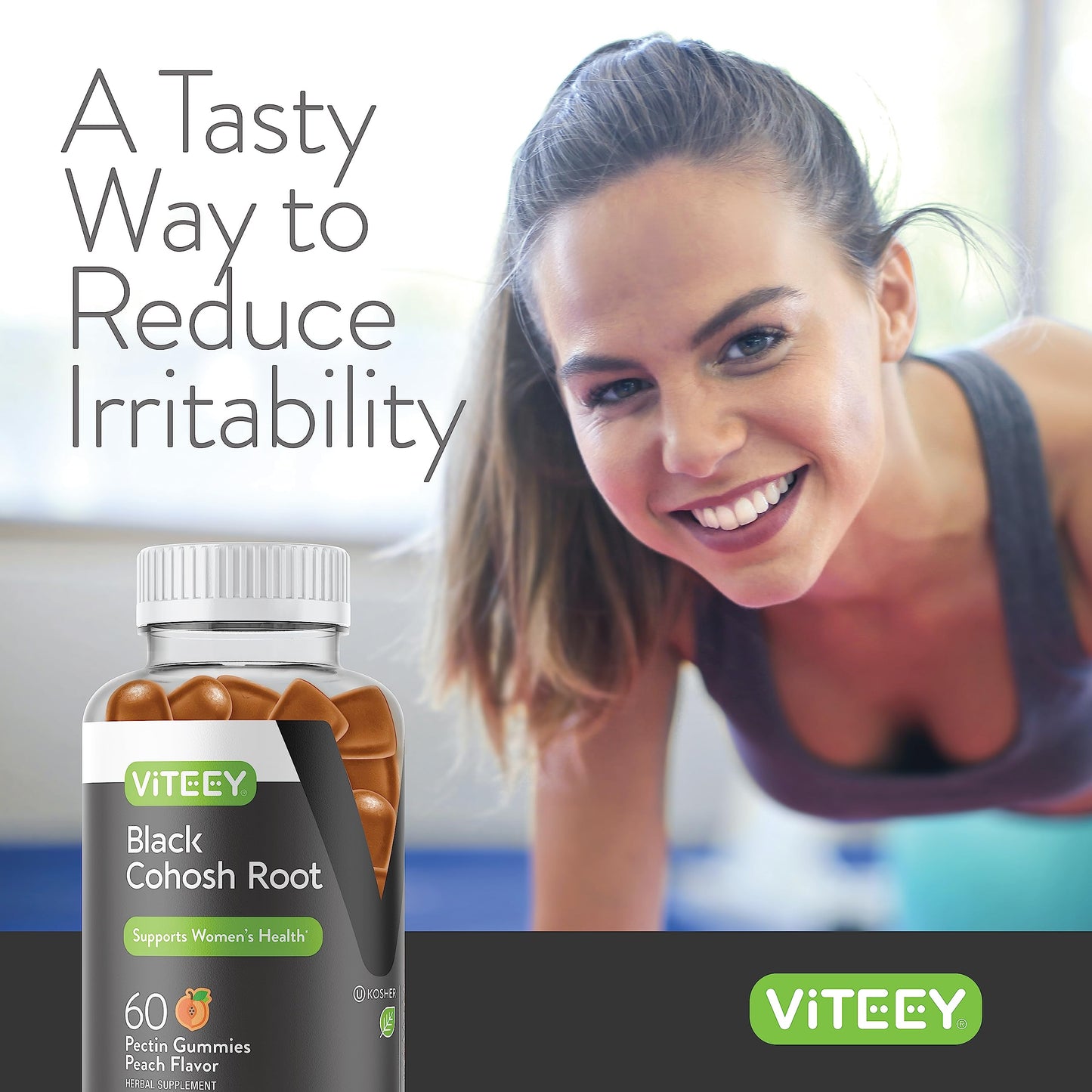 Authentic Viteey black cohosh root gummy bottle packaging