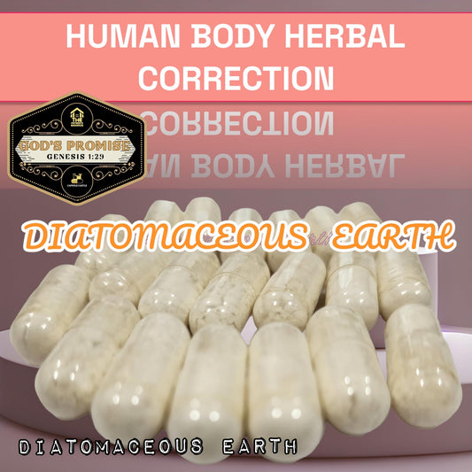 Close up of Gods Promise Diatomaceous Earth supplement bottle