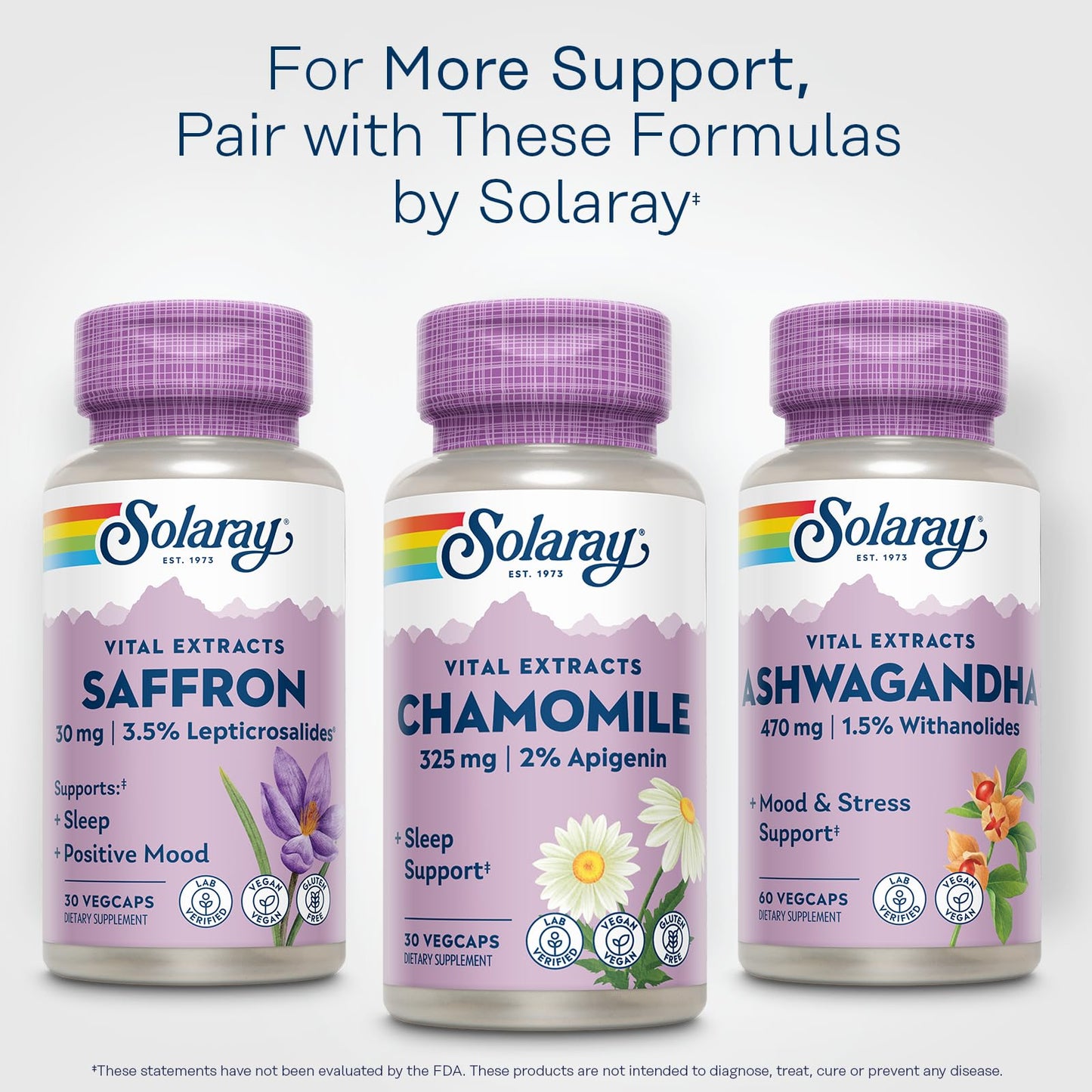 Solaray Chamomile Extract 30 vegetarian capsules bottle premium dietary supplement.