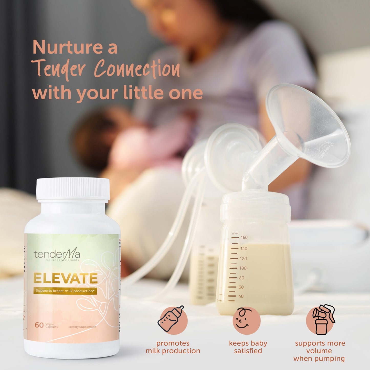 TenderMa Elevate lactation support supplement back label