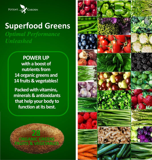 Potent Garden superfood supplement nutritional label detail