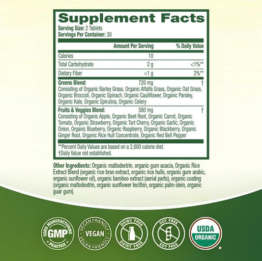 HealthA2Z dietary supplement tablets nutritional label details