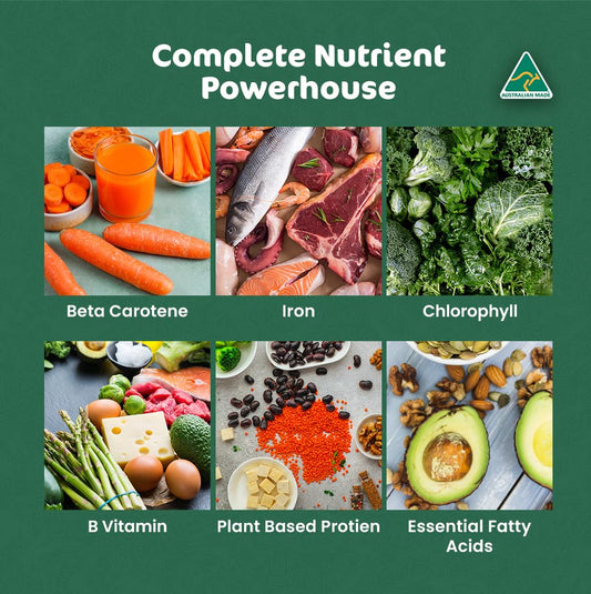 Biogenesis Australian Chlorella powder nutritional label