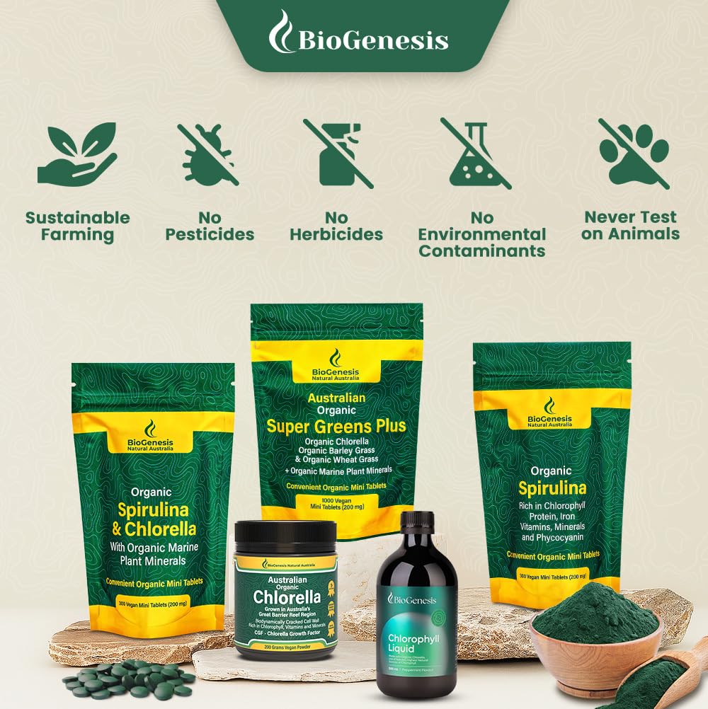 Premium organic chlorella powder for daily detoxification