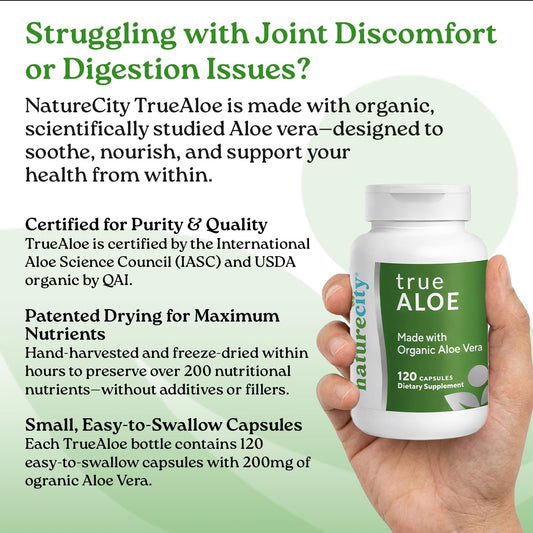 NatureCity True-Aloe capsules supplement facts label
