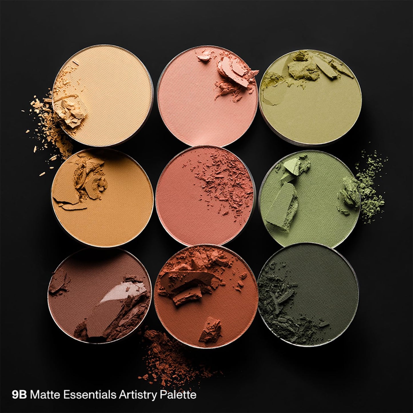 Swatches of Morphe 9M Midnight Dune artistry eyeshadows
