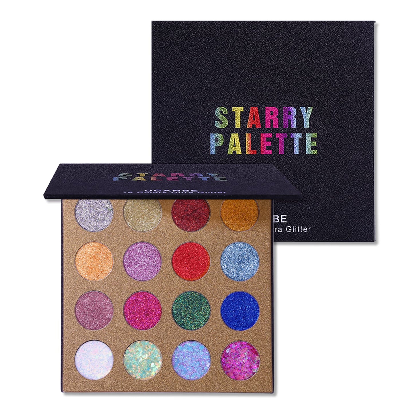 Detailed view of Ucanbe gel-based chunky glitter shades