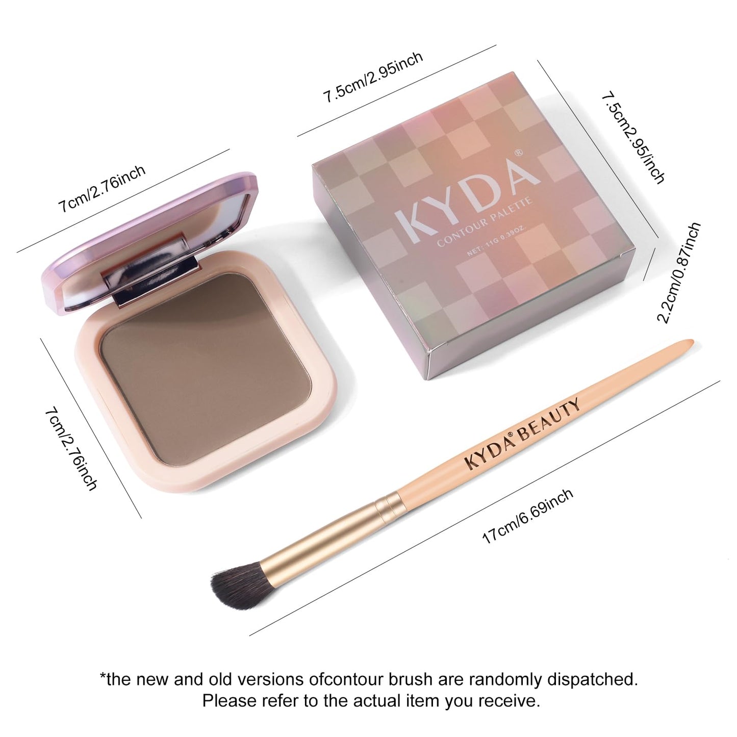 Kyda beauty contour palette displayed with professional makeup brush