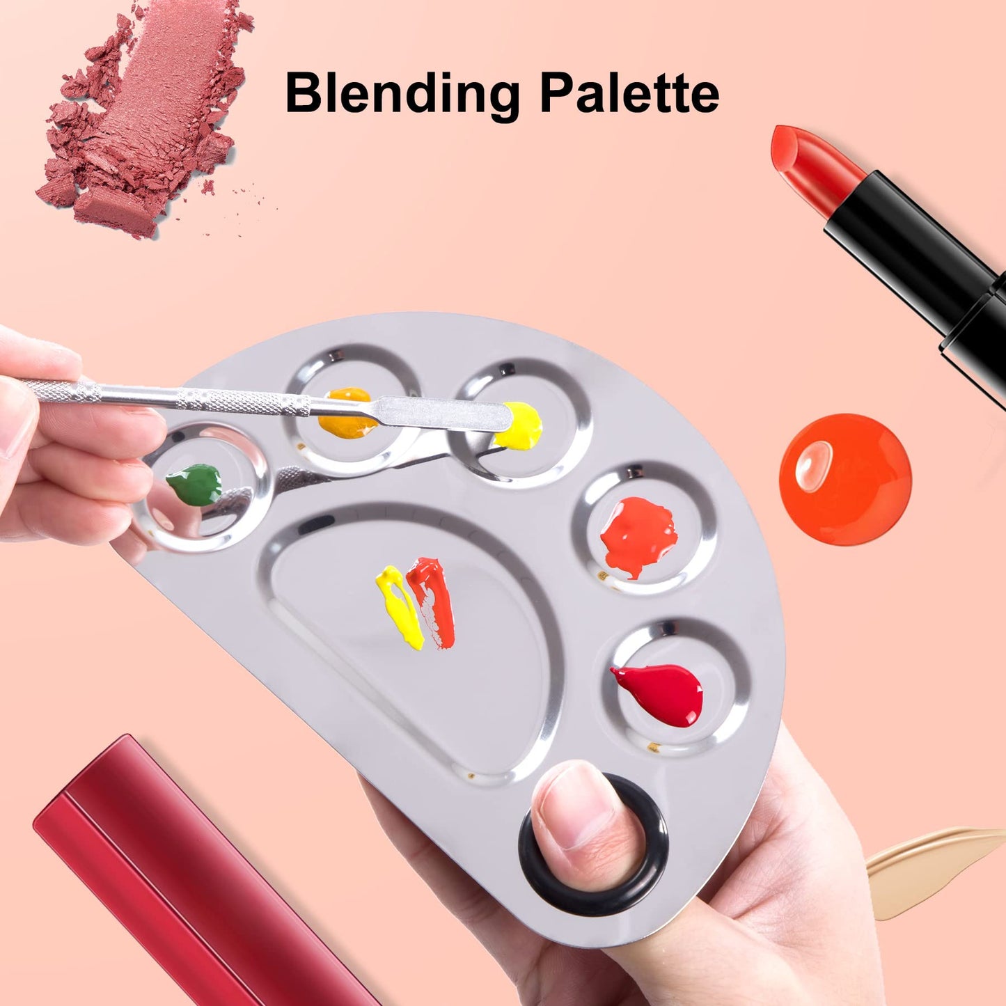 Professional makeup artist tool kit with stainless steel palette