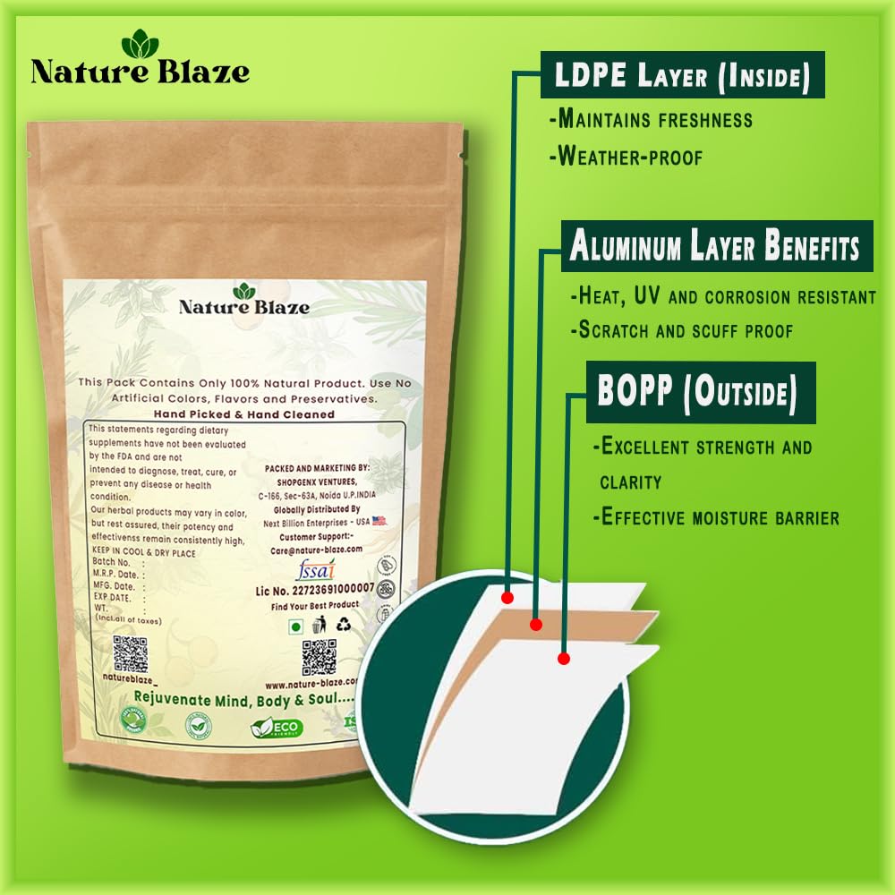 Organic Herbs Nature Blaze pure herbal powder displayed clearly to highlight authentic USA import quality.