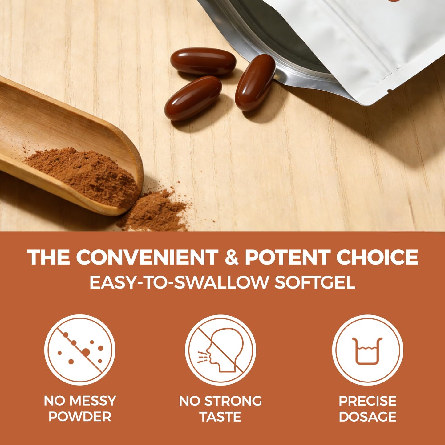 Lirae non-GMO gluten-free Ceylon cinnamon softgels side view