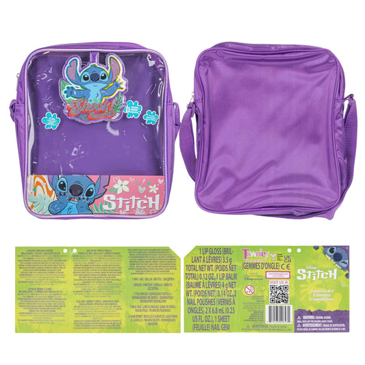 Disney Lilo and Stitch kids makeup kit showing lip gloss compact and applicator