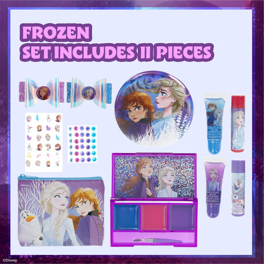 Townley Girl Frozen kids cosmetic beauty set unboxed with Elsa and Anna design
