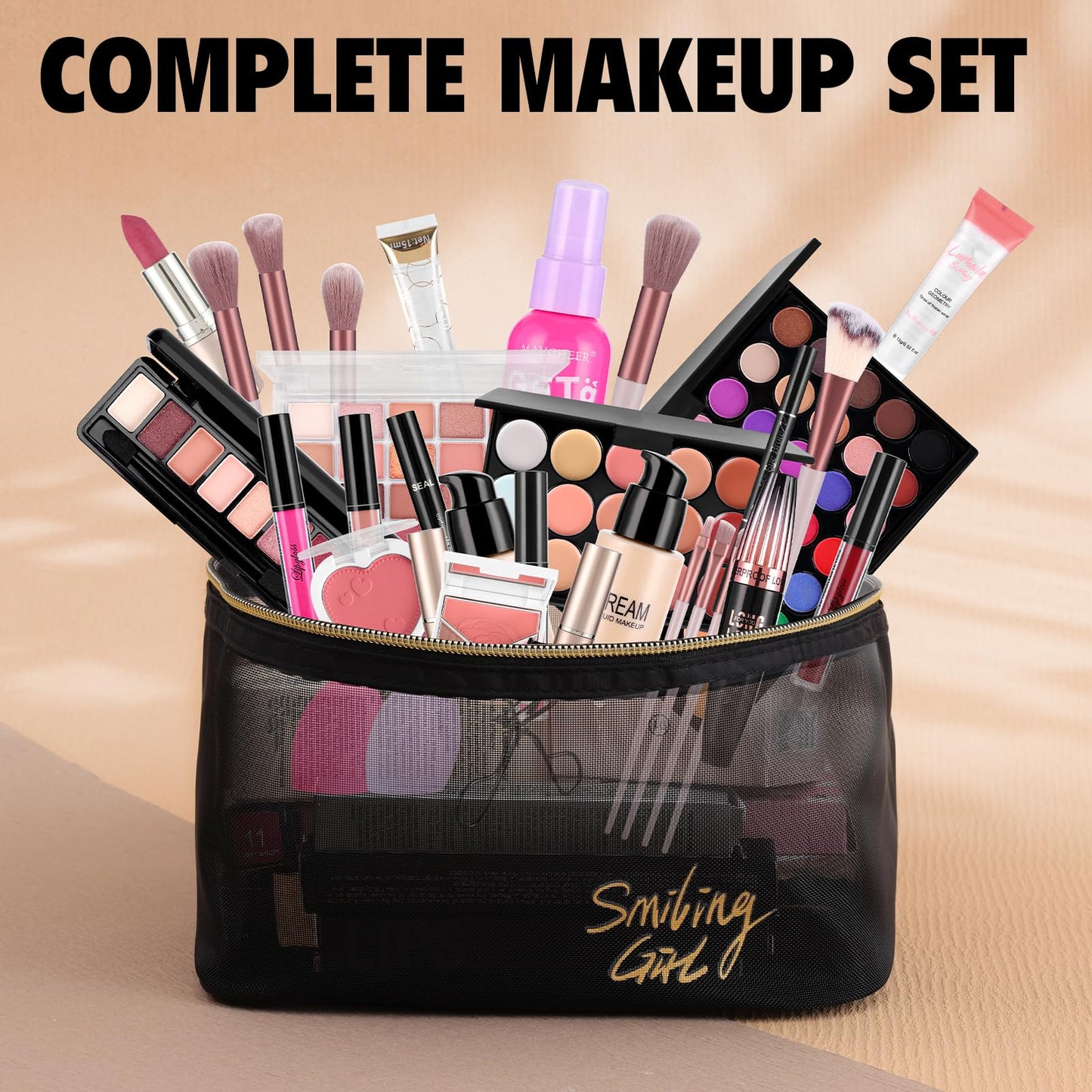 VESPRO imported USA beauty gift box with complete makeup accessories arranged.