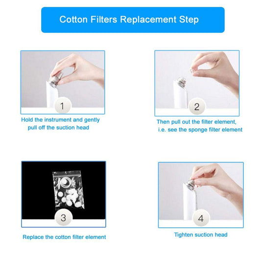 Close up view of the twenty millimeter replacement sponge cotton filters highlighting the breathable texture.