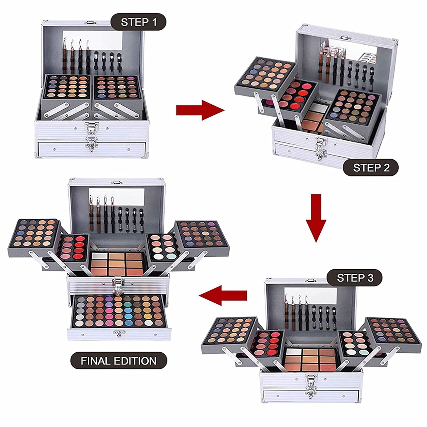 UNIFULL professional makeup collection swatches demonstrating color variety for diverse skin tones
