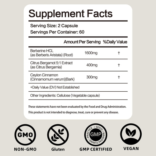 Close up of 120 vegan capsules bottle of metabolic support supplement