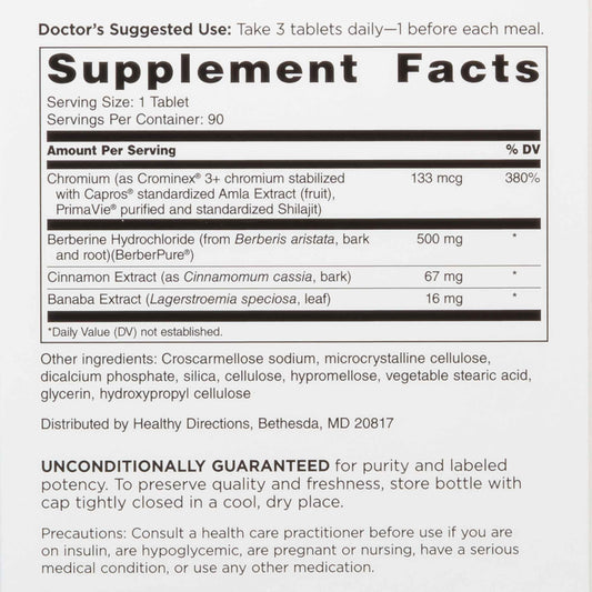 Side view of Doctors' Preferred GlucoGold supplement bottle