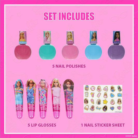 Townley Girl children's cosmetic kit featuring five colorful water-based peelable nail polish bottles