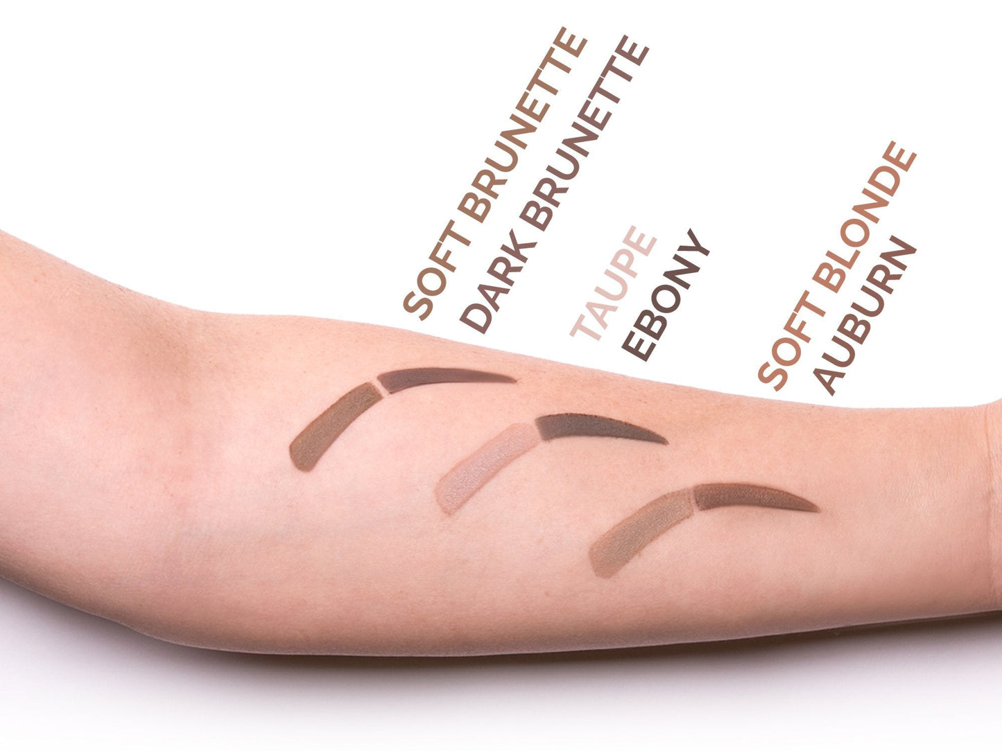 Authentic Aesthetica brow contour palette showing packaging details and styling tools.