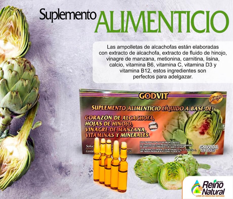 Sixty day supply of GN Vida Alcachofivida drinkable liquid ampoules for Indian wellness and weight control