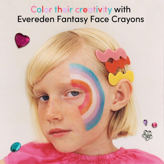 Evereden children white shimmer makeup crayon texture swatch for face eyes and lips